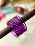 Purple Raindrop Glass Bangle Box of 6
