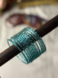 Mint Raindrop Glass Bangles Box of 6
